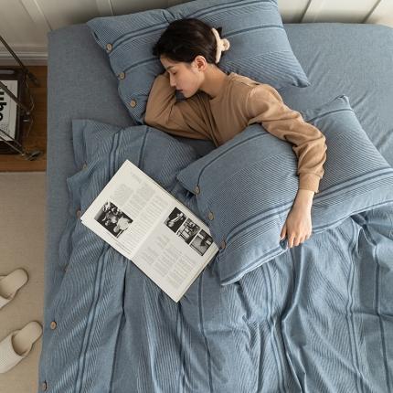 91家纺网 家纺一手货源 找家纺 （总）华超针织 2021新款水洗纽扣提花四件套