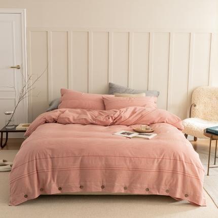 91家纺网 家纺一手货源 找家纺 （总）华超针织 2021新款水洗纽扣提花四件套