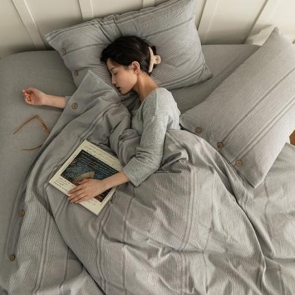 91家纺网 家纺一手货源 找家纺 （总）华超针织 2021新款水洗纽扣提花四件套