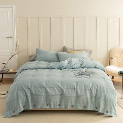 91家纺网 家纺一手货源 找家纺 （总）华超针织 2021新款水洗纽扣提花四件套