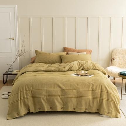 91家纺网 家纺一手货源 找家纺 （总）华超针织 2021新款水洗纽扣提花四件套