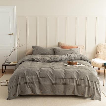 91家纺网 家纺一手货源 找家纺 （总）华超针织 2021新款水洗纽扣提花四件套