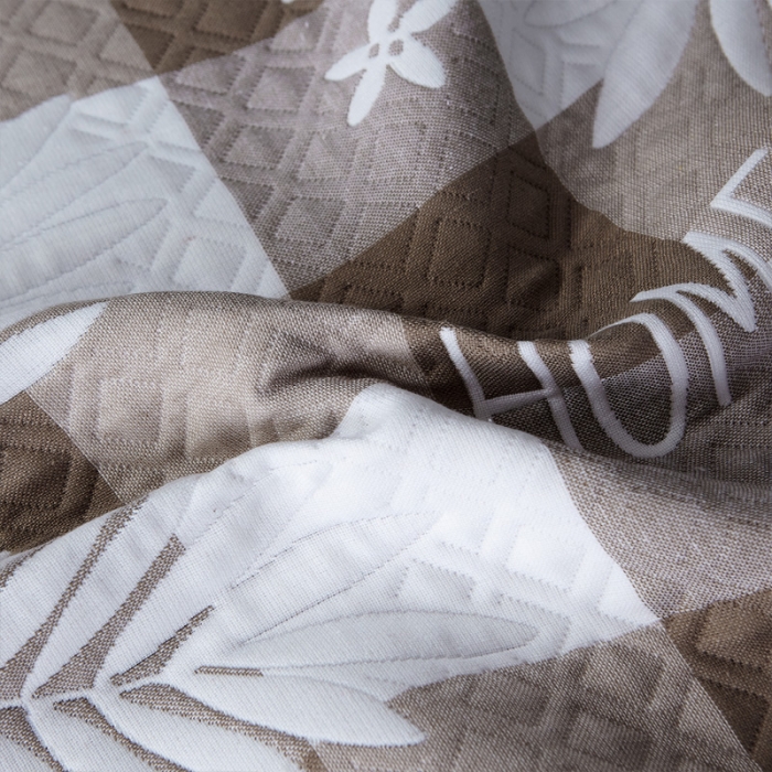 91家纺网 家纺一手货源 找家纺 朴尔 2021新款优棉格调风三层纱布枕巾 枫叶-咖