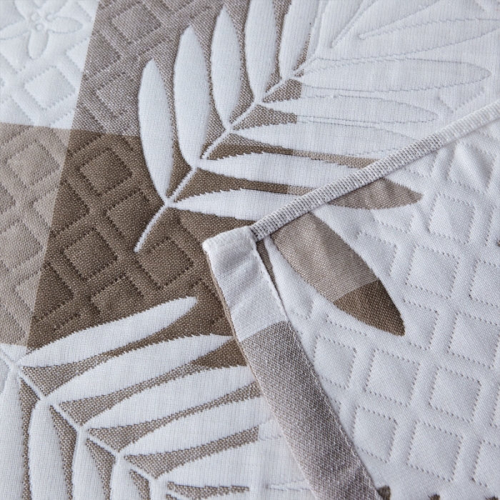 91家纺网 家纺一手货源 找家纺 朴尔 2021新款优棉格调风三层纱布枕巾 枫叶-咖