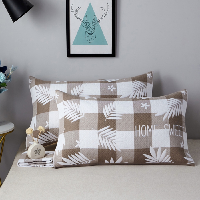 91家纺网 家纺一手货源 找家纺 朴尔 2021新款优棉格调风三层纱布枕巾 枫叶-咖