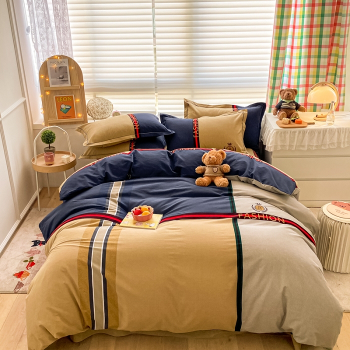 91家纺网 家纺一手货源 找家纺 金爱家 2021新款大版秋冬纯棉磨毛四件套 宝莉