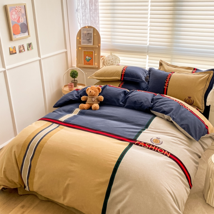 91家纺网 家纺一手货源 找家纺 金爱家 2021新款大版秋冬纯棉磨毛四件套 宝莉