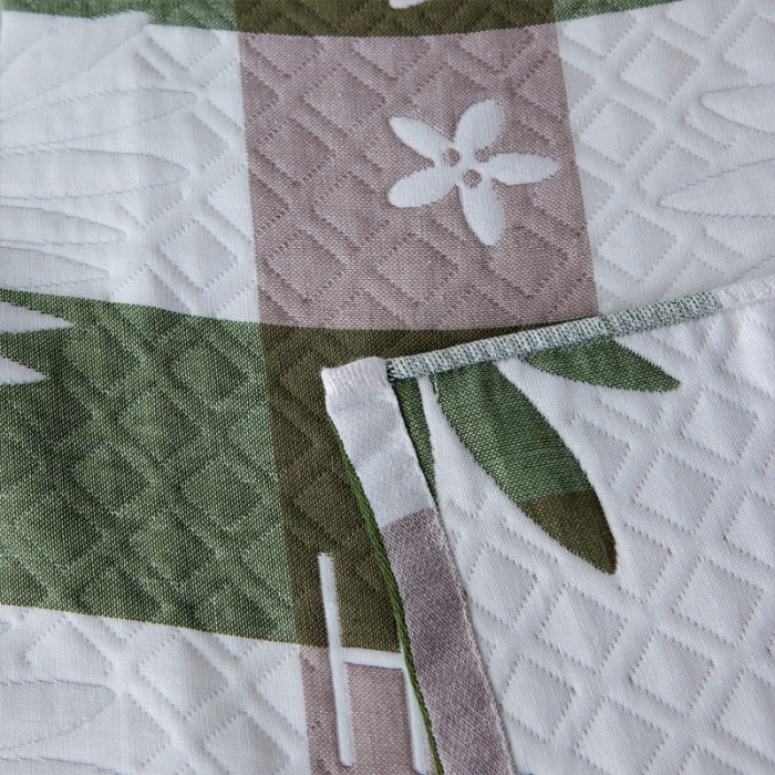 91家纺网 家纺一手货源 找家纺 朴尔 2021新款优棉格调风三层纱布枕巾 枫叶-绿