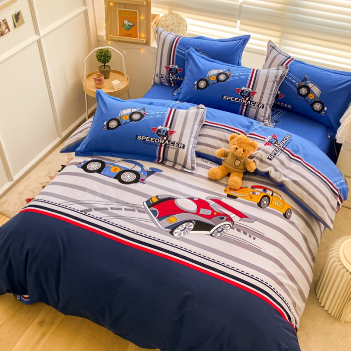 91家纺网 家纺一手货源 找家纺 金爱家 2021新款大版秋冬纯棉磨毛四件套 超级赛道