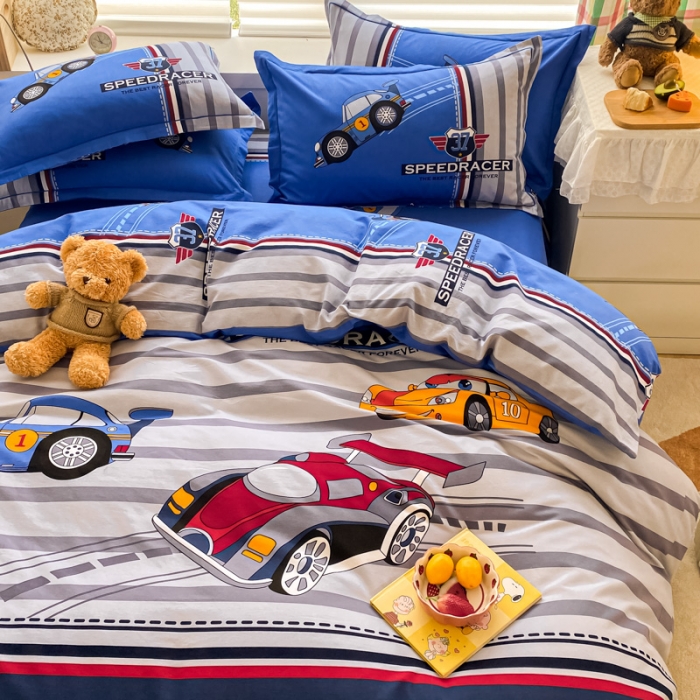 91家纺网 家纺一手货源 找家纺 金爱家 2021新款大版秋冬纯棉磨毛四件套 超级赛道