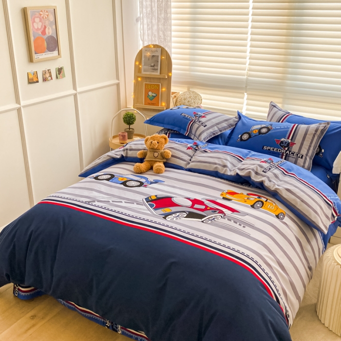 91家纺网 家纺一手货源 找家纺 金爱家 2021新款大版秋冬纯棉磨毛四件套 超级赛道