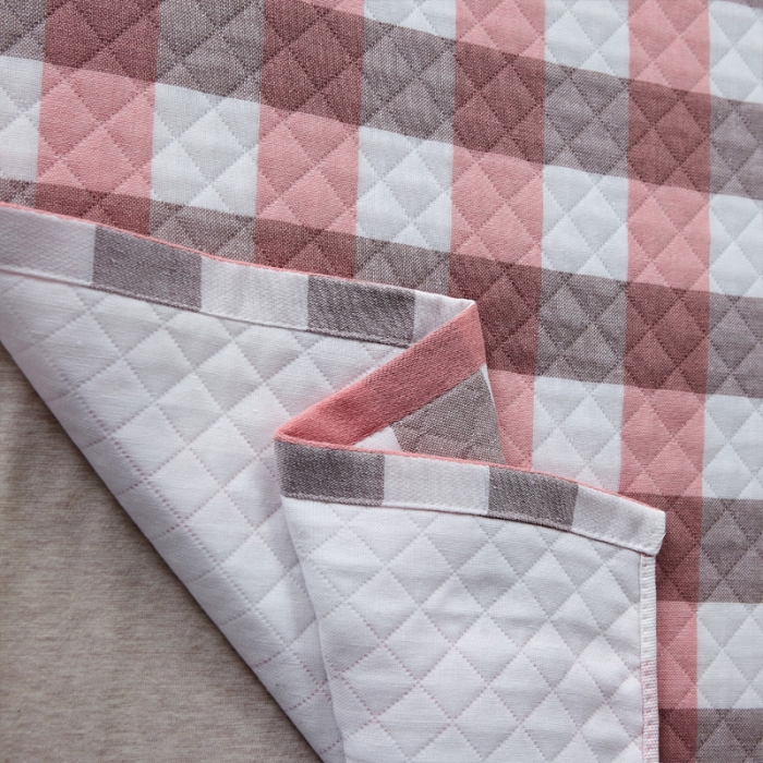 91家纺网 家纺一手货源 找家纺 朴尔 2021新款优棉格调风三层纱布枕巾 格调-粉