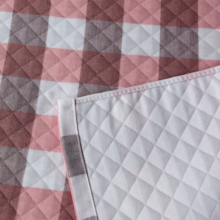 91家纺网 家纺一手货源 找家纺 朴尔 2021新款优棉格调风三层纱布枕巾 格调-粉