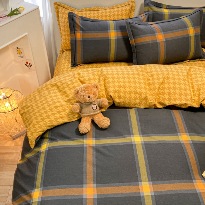 91家纺网 家纺一手货源 找家纺 金爱家 2021新款大版秋冬纯棉磨毛四件套 晨露