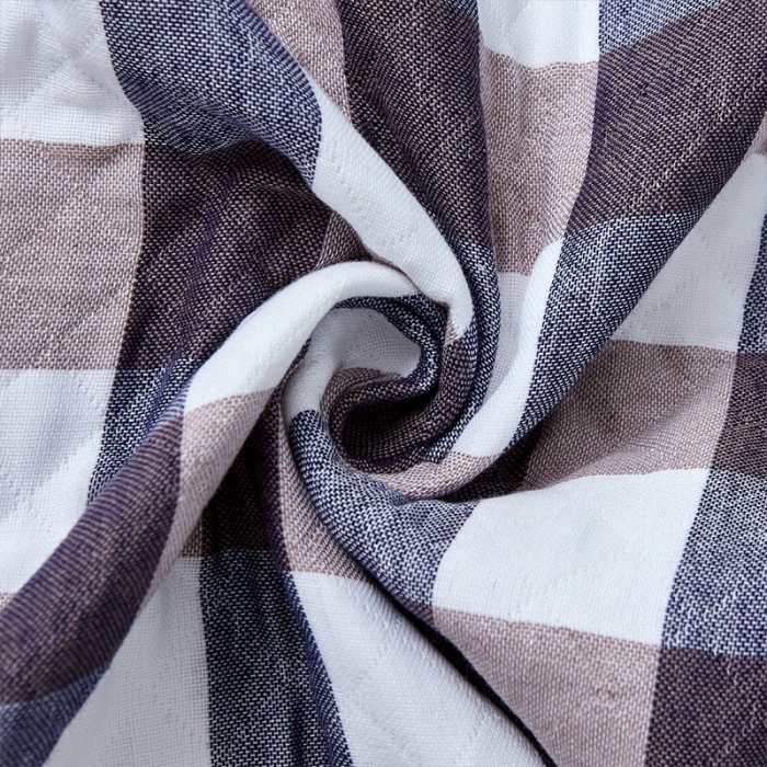 91家纺网 家纺一手货源 找家纺 朴尔 2021新款优棉格调风三层纱布枕巾 格调蓝