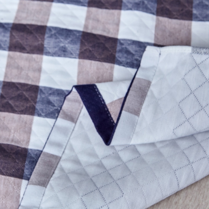 91家纺网 家纺一手货源 找家纺 朴尔 2021新款优棉格调风三层纱布枕巾 格调蓝