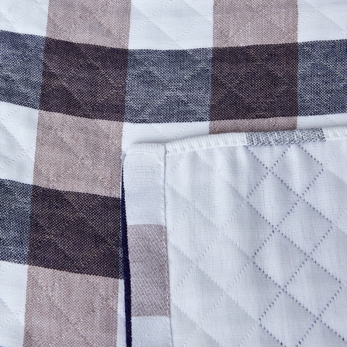 91家纺网 家纺一手货源 找家纺 朴尔 2021新款优棉格调风三层纱布枕巾 格调蓝