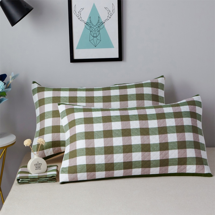 91家纺网 家纺一手货源 找家纺 朴尔 2021新款优棉格调风三层纱布枕巾 格调-绿