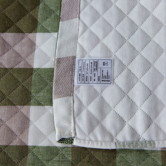 91家纺网 家纺一手货源 找家纺 朴尔 2021新款优棉格调风三层纱布枕巾 格调-绿