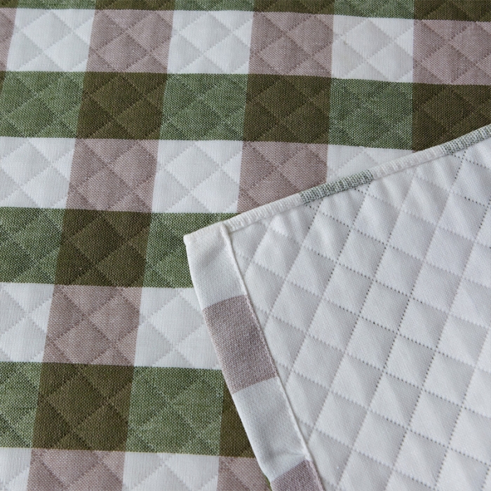 91家纺网 家纺一手货源 找家纺 朴尔 2021新款优棉格调风三层纱布枕巾 格调-绿