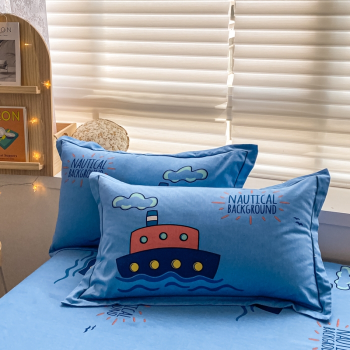 91家纺网 家纺一手货源 找家纺 金爱家 2021新款大版秋冬纯棉磨毛四件套 海上传奇