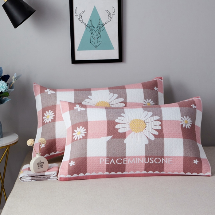 91家纺网 家纺一手货源 找家纺 朴尔 2021新款优棉格调风三层纱布枕巾 菊之恋-粉