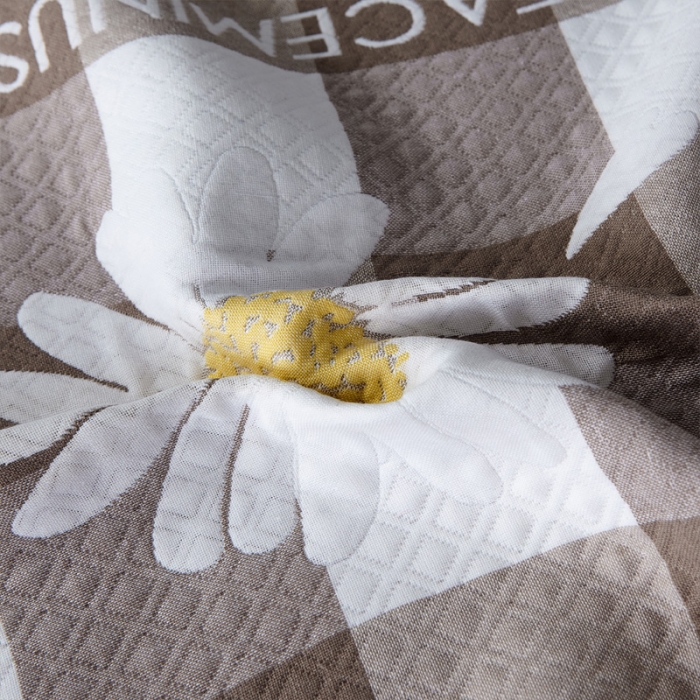 91家纺网 家纺一手货源 找家纺 朴尔 2021新款优棉格调风三层纱布枕巾 菊之恋-咖