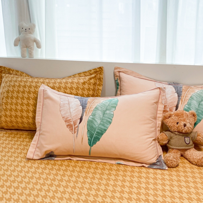 91家纺网 家纺一手货源 找家纺 金爱家 2021新款大版秋冬纯棉磨毛四件套 蕉夏