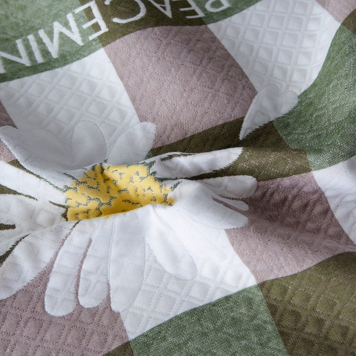 91家纺网 家纺一手货源 找家纺 朴尔 2021新款优棉格调风三层纱布枕巾 菊之恋-绿