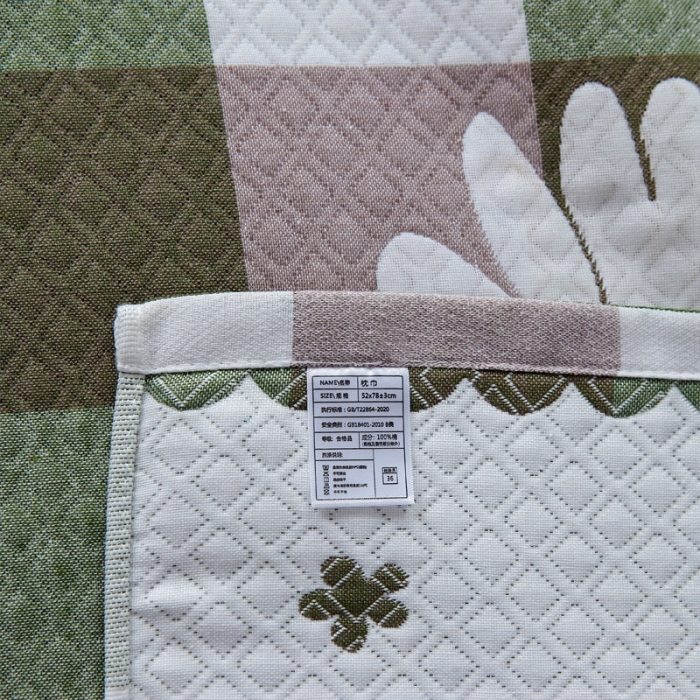 91家纺网 家纺一手货源 找家纺 朴尔 2021新款优棉格调风三层纱布枕巾 菊之恋-绿