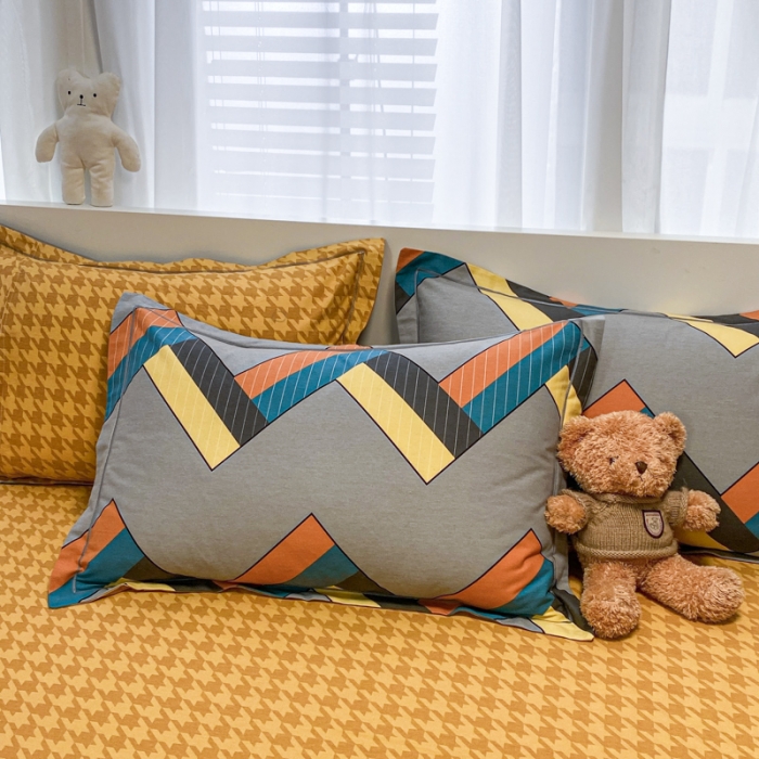 91家纺网 家纺一手货源 找家纺 金爱家 2021新款大版秋冬纯棉磨毛四件套 阶梯