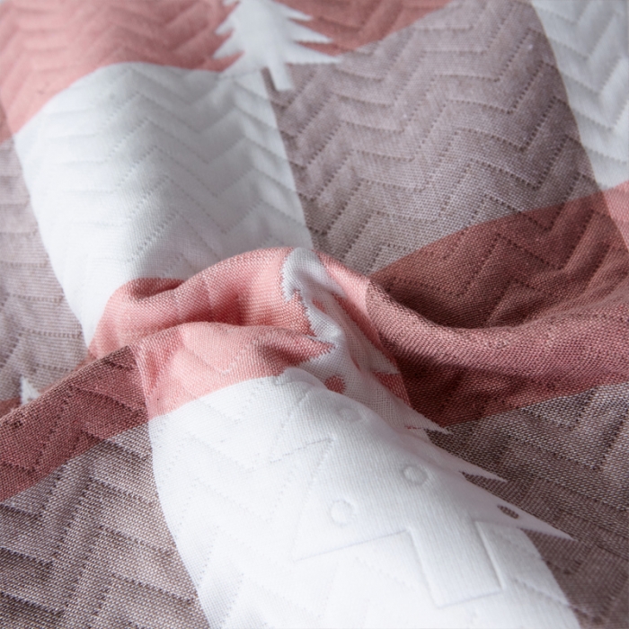91家纺网 家纺一手货源 找家纺 朴尔 2021新款优棉格调风三层纱布枕巾 林中漫步-粉