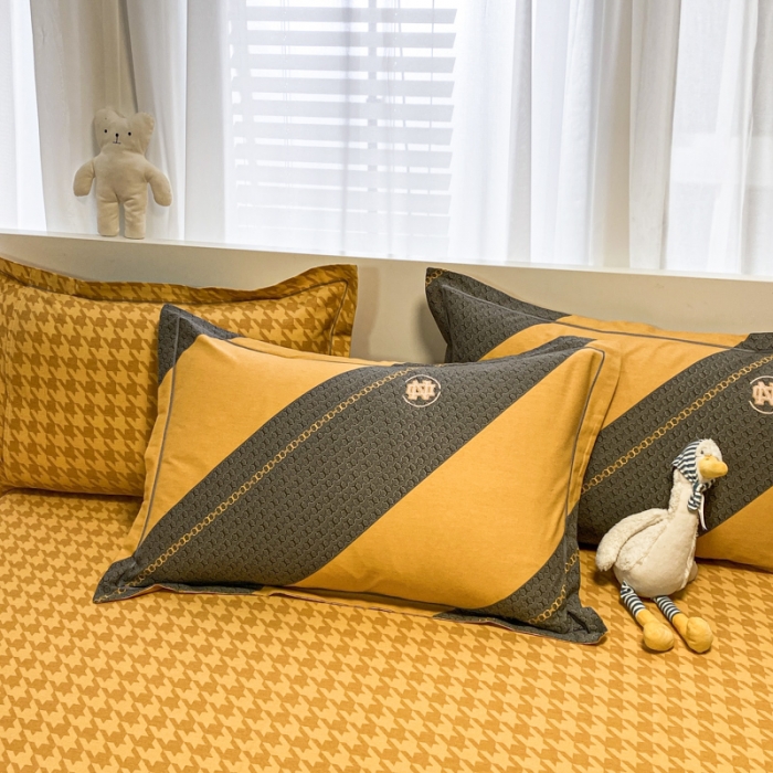 91家纺网 家纺一手货源 找家纺 金爱家 2021新款大版秋冬纯棉磨毛四件套 冷萃拿铁