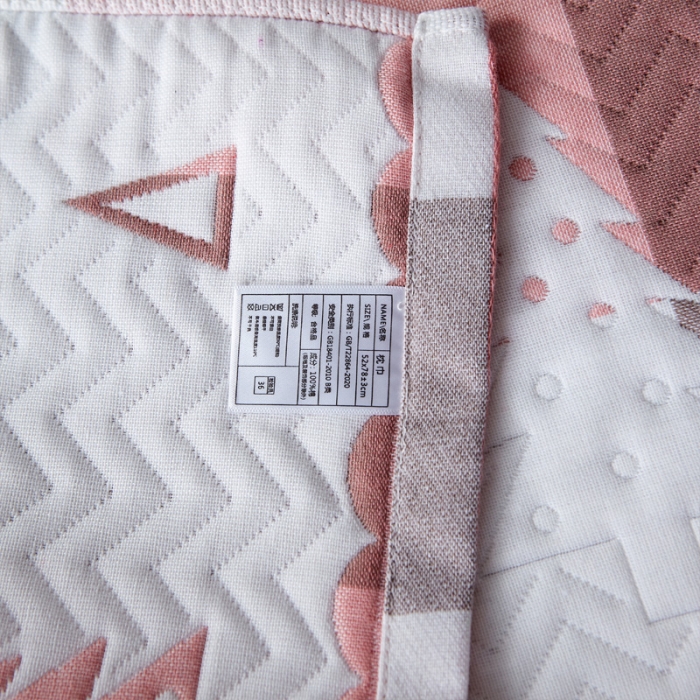 91家纺网 家纺一手货源 找家纺 朴尔 2021新款优棉格调风三层纱布枕巾 林中漫步-粉