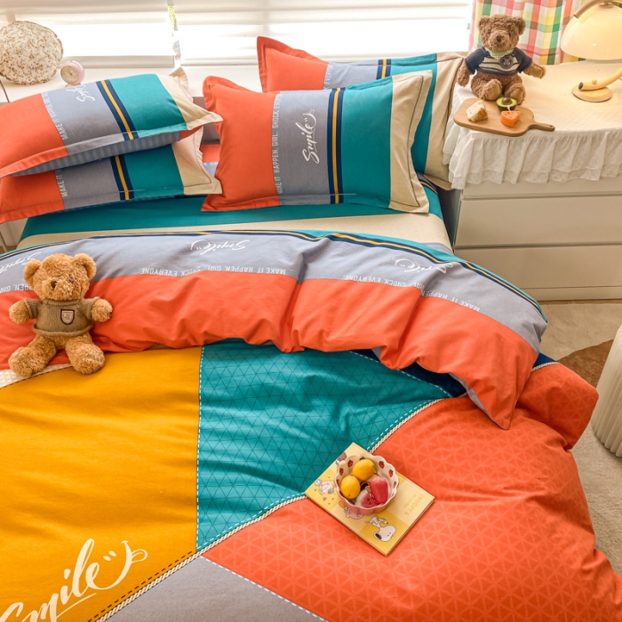 91家纺网 家纺一手货源 找家纺 金爱家 2021新款大版秋冬纯棉磨毛四件套 洛莎