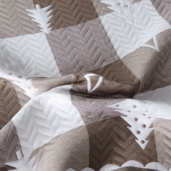 91家纺网 家纺一手货源 找家纺 朴尔 2021新款优棉格调风三层纱布枕巾 林中漫步-咖