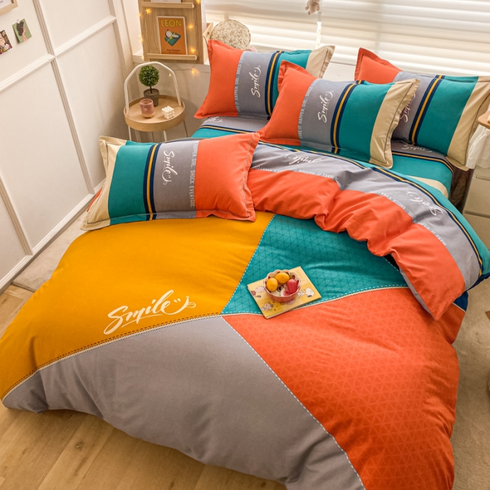 91家纺网 家纺一手货源 找家纺 金爱家 2021新款大版秋冬纯棉磨毛四件套 洛莎