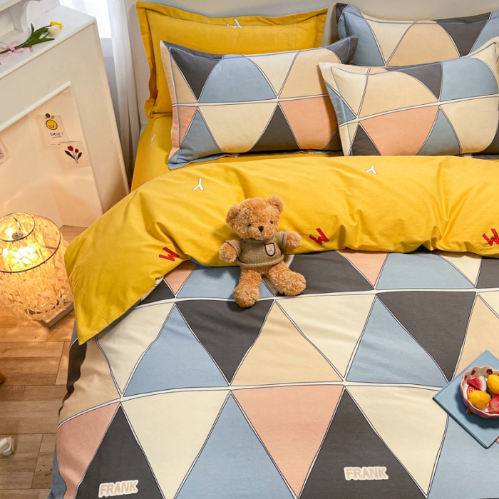 91家纺网 家纺一手货源 找家纺 金爱家 2021新款大版秋冬纯棉磨毛四件套 纳斯