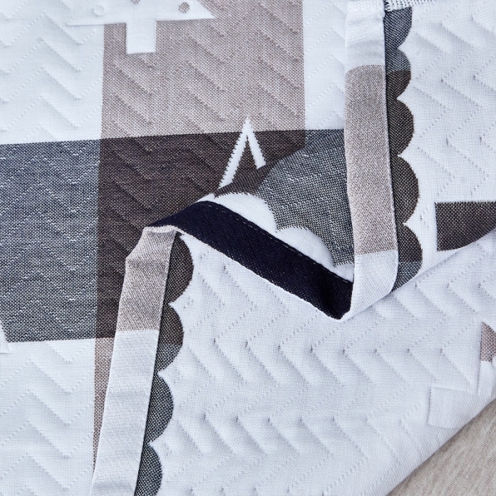 91家纺网 家纺一手货源 找家纺 朴尔 2021新款优棉格调风三层纱布枕巾 林中漫步-蓝