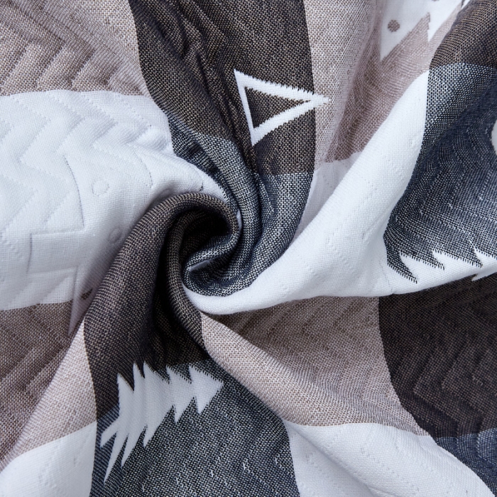 91家纺网 家纺一手货源 找家纺 朴尔 2021新款优棉格调风三层纱布枕巾 林中漫步-蓝