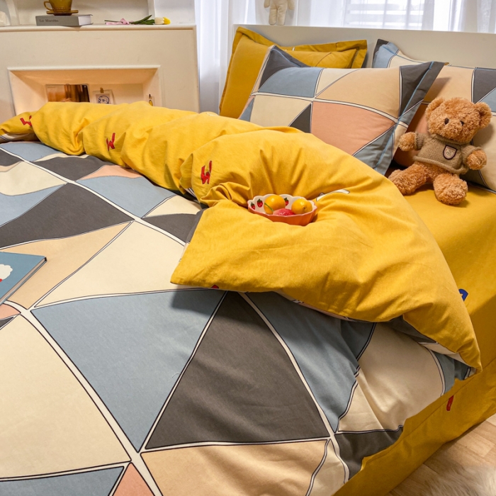 91家纺网 家纺一手货源 找家纺 金爱家 2021新款大版秋冬纯棉磨毛四件套 纳斯