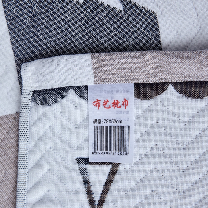 91家纺网 家纺一手货源 找家纺 朴尔 2021新款优棉格调风三层纱布枕巾 林中漫步-蓝