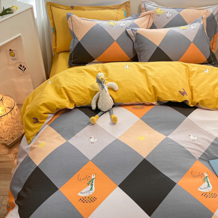 91家纺网 家纺一手货源 找家纺 金爱家 2021新款大版秋冬纯棉磨毛四件套 圣卡洛