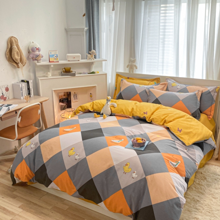 91家纺网 家纺一手货源 找家纺 金爱家 2021新款大版秋冬纯棉磨毛四件套 圣卡洛