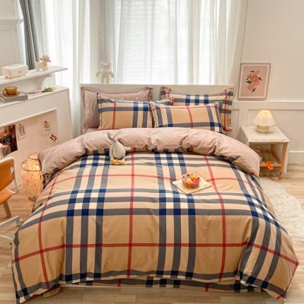 91家纺网 家纺一手货源 找家纺 金爱家 2021新款大版秋冬纯棉磨毛四件套 时尚宝格