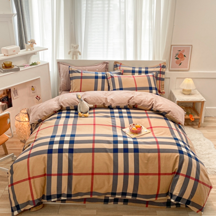 91家纺网 家纺一手货源 找家纺 金爱家 2021新款大版秋冬纯棉磨毛四件套 时尚宝格