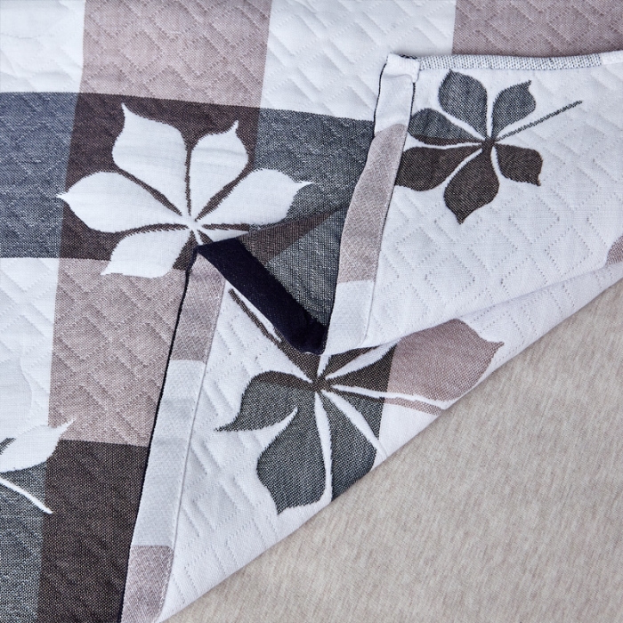 91家纺网 家纺一手货源 找家纺 朴尔 2021新款优棉格调风三层纱布枕巾 六叶草蓝