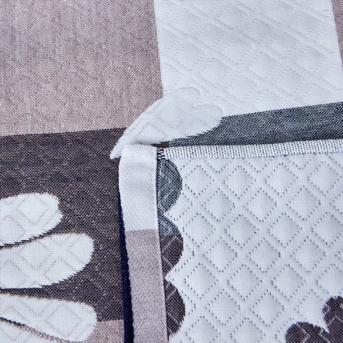 91家纺网 家纺一手货源 找家纺 朴尔 2021新款优棉格调风三层纱布枕巾 六叶草蓝