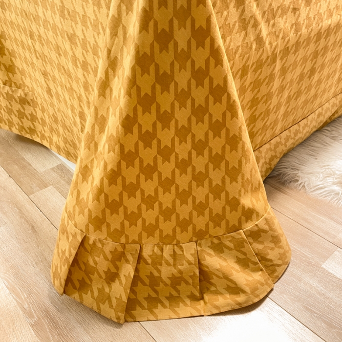 91家纺网 家纺一手货源 找家纺 金爱家 2021新款大版秋冬纯棉磨毛四件套 网格