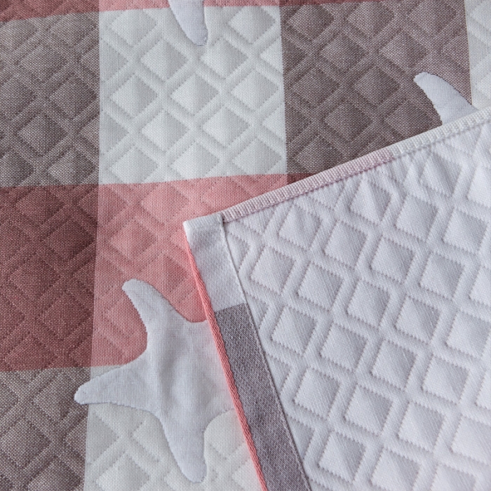 91家纺网 家纺一手货源 找家纺 朴尔 2021新款优棉格调风三层纱布枕巾 星语心愿-粉